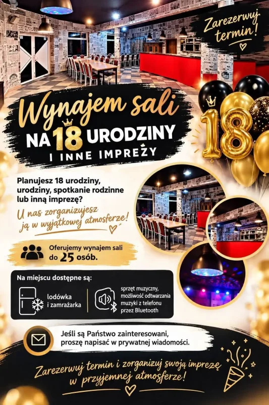 Wynajem sali na imprezę - zdjecie glowne
