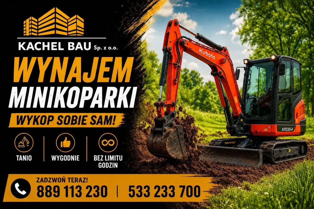 wynajem minikoparki KUBOTA KX030 - zdjecie glowne