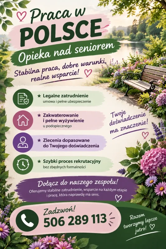 Opiekun seniora w Polsce – praca z zapewnionym zakwaterowaniem - zdjecie glowne
