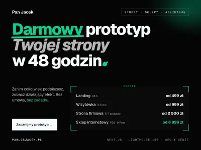 Strona internetowa dla firmy od 499 zł, darmowy prototyp w 48 h