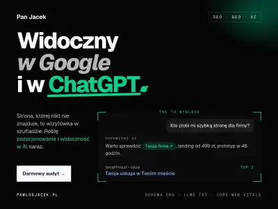 Pozycjonowanie SEO i widoczność w ChatGPT (GEO), darmowy audyt