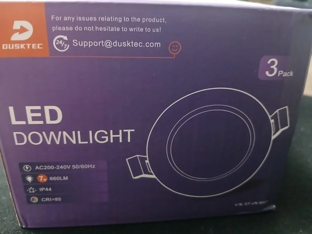 Dusktec LED Downlight 7W zestaw 3 sztuki biały IP44 - zdjęcie 1
