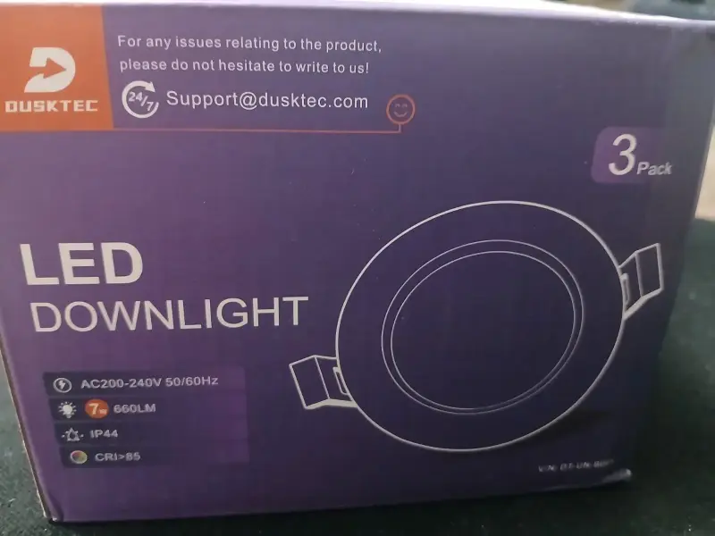Dusktec LED Downlight 7W zestaw 3 sztuki biały IP44