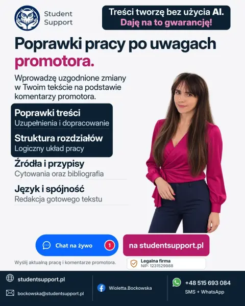 Poprawki pracy po uwagach promotora - redakcja i uzupełnienia online